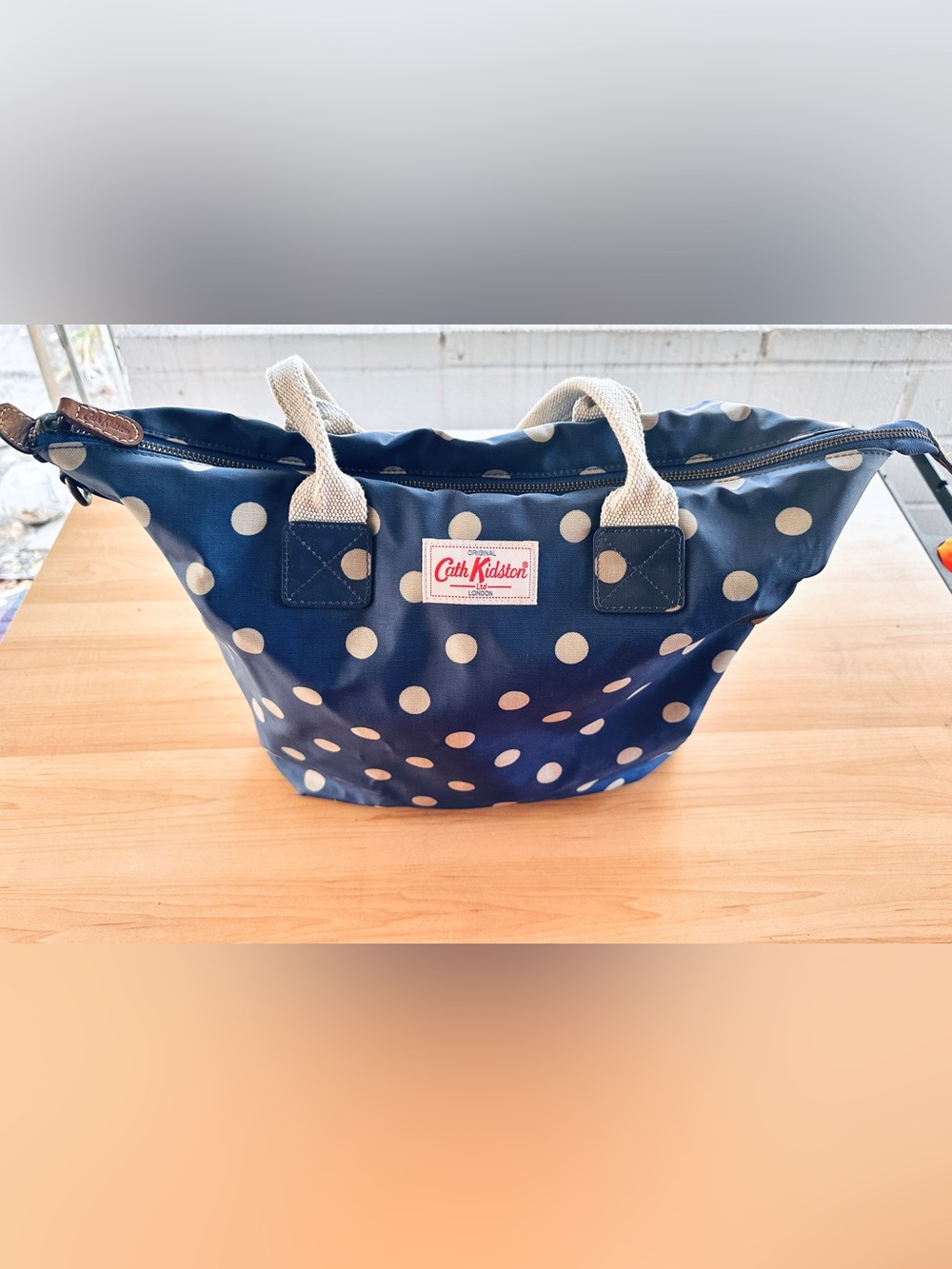 Cath Kidston Navy and Cream Polka Dot Tote - Picture 3 of 14